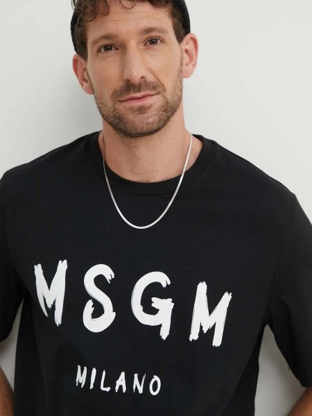Pamučna majica Msgm crna