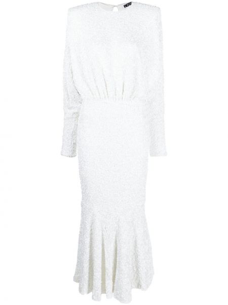 Μίντι φόρεμα με παγιέτες Rotate λευκό