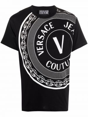 Camiseta con estampado Versace Jeans Couture negro