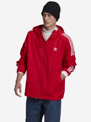 Csíkos rövid kabát Adidas Originals piros