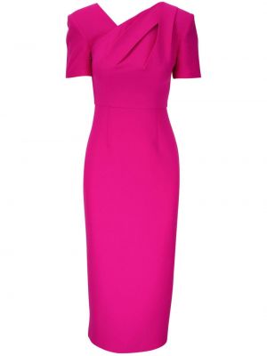 Růžové asymetrické midi šaty Roland Mouret