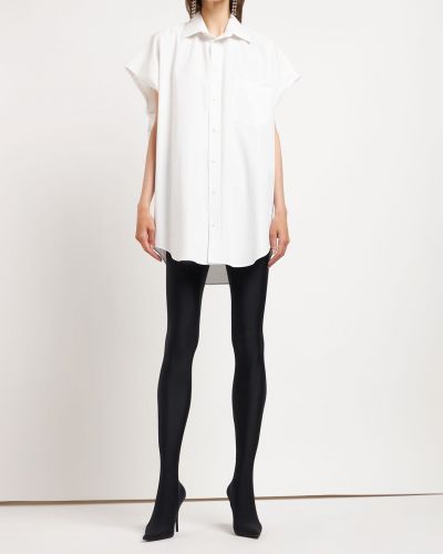 Camicia di cotone oversize Balenciaga bianco