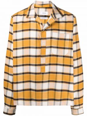 Пухена карирана риза Rhude жълто