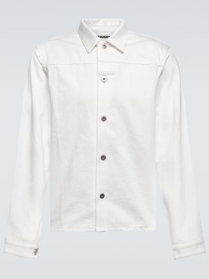 Bavlněná džínová košile Jil Sander bílá