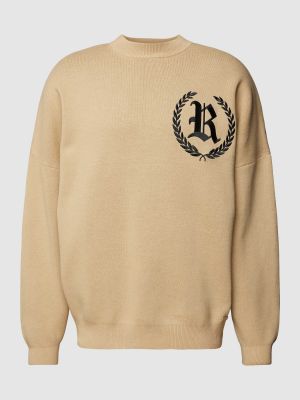 Dzianinowy sweter z nadrukiem Review