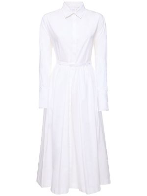 Csipkés pliszírozott midi ruha Patou fehér