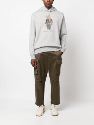 Cord hoodie mit stickerei mit stickerei Polo Ralph Lauren grau