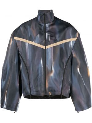 Oversized jakna s potiskom z abstraktnimi vzorci Namesake modra