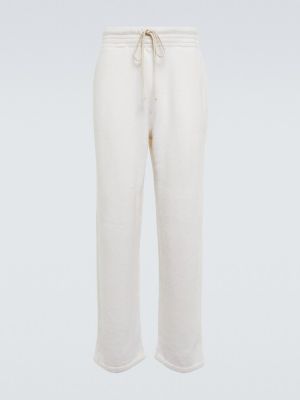 Pantalones de chándal de cachemir con estampado de cachemira Les Tien blanco