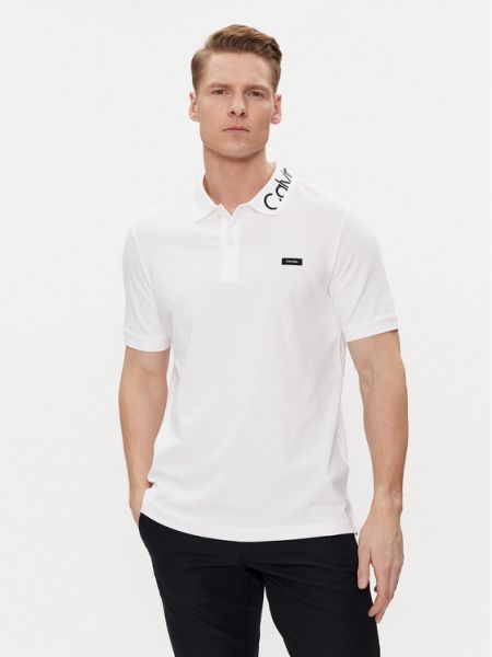 Тениска с копчета Calvin Klein бяло
