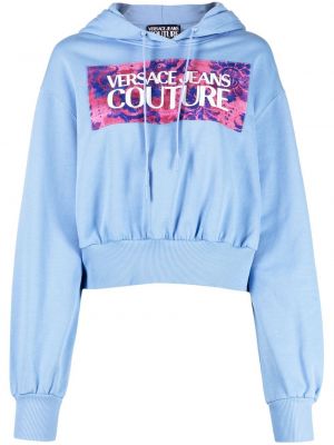 Kokvilnas kapučdžemperis ar apdruku Versace Jeans Couture