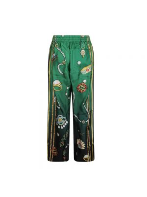 Jedwabne spodnie Casablanca zielone