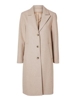 Μελανζέ παλτό Selected Femme μπεζ