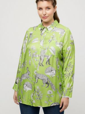 Рубашка с принтом Ulla Popken зеленая
