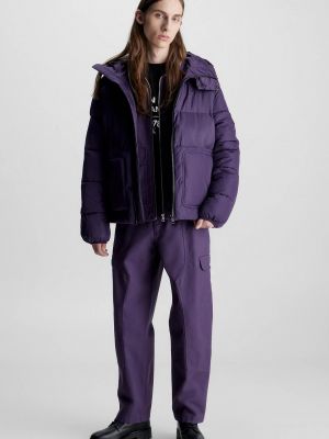 Джинсова куртка Calvin Klein Jeans фіолетова