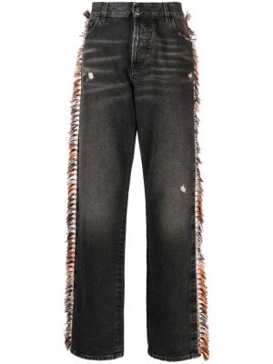 Straight jeans mit fransen Marcelo Burlon County Of Milan schwarz