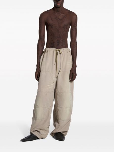 Bavlněné kalhoty Balenciaga béžové