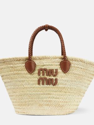 Nákupná taška Miu Miu béžová