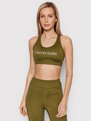 Calvin Klein Performance Sportovní podprsenka Medium Support Sports 00GWF1K138 Zelená
