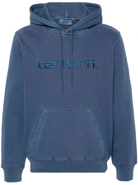 Medvilninis džemperis su gobtuvu Carhartt Wip mėlyna