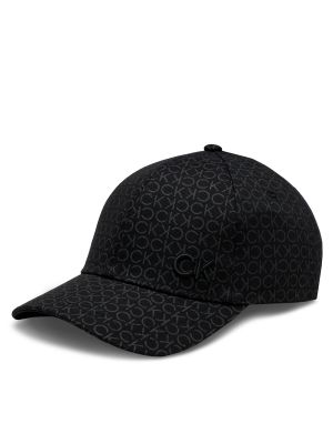 Medvilninis medvilninis kepurė su snapeliu Calvin Klein juoda