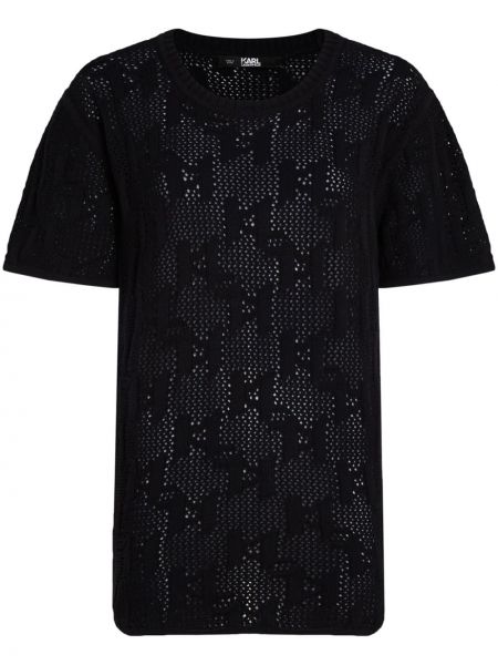 Žakarda t-krekls Karl Lagerfeld melns