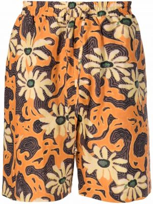 Bermuda kratke hlače s cvetličnim vzorcem s potiskom Nanushka oranžna
