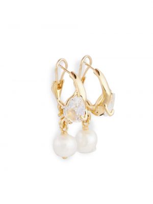 Boucles d'oreilles avec perles à boucle Ami Paris doré