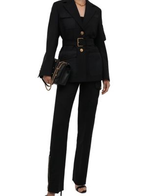 Шерстяной пиджак Versace черный