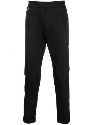 Pantaloni chino din bumbac plisate Low Brand negru