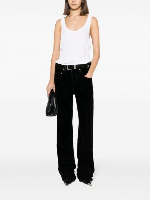 Low waist jeans ausgestellt Saint Laurent schwarz