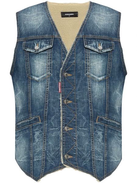 Distressed denim vest Dsquared2 blå