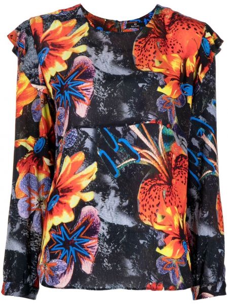 Bluza s cvetličnim vzorcem s potiskom Ps Paul Smith