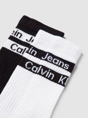Podkolanówki z nadrukiem Calvin Klein Jeans białe