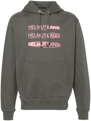 Hoodie avec imprimé slogan en coton à imprimé Helmut Lang