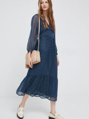 Pepe Jeans ruha sötétkék, maxi, harang alakú
