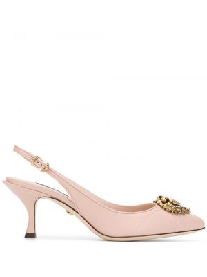 Полуотворени обувки с отворена пета Dolce & Gabbana розово