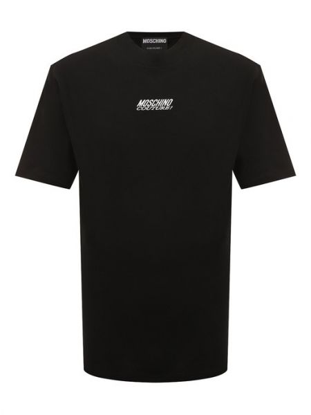 Хлопковая футболка Moschino черная
