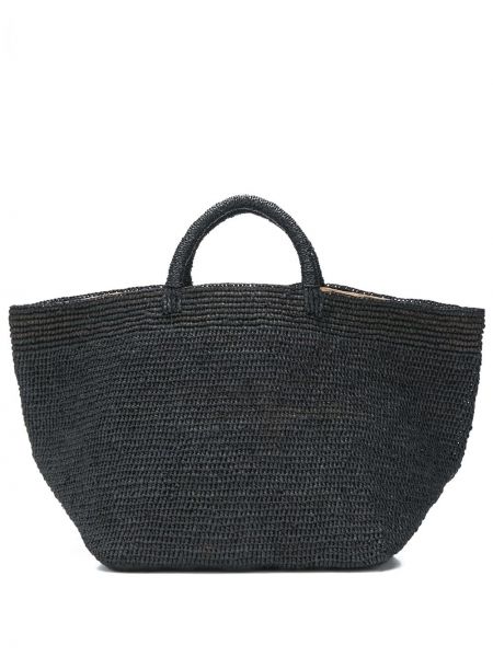 Τσάντα shopper από λυγαριά Ibeliv μαύρο