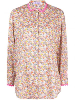 Kokvilnas krekls ar ziediem ar apdruku Mc2 Saint Barth rozā