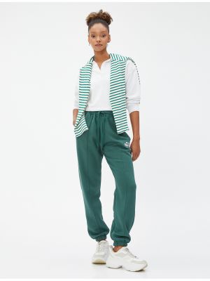 Кружевные спортивные штаны с принтом Koton зеленые