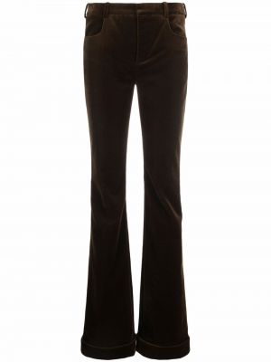 Pantalon en velours large Saint Laurent marron
