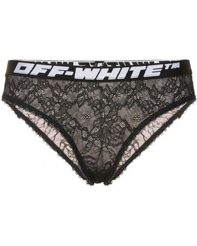 Krajkové kalhotky Off-white černé