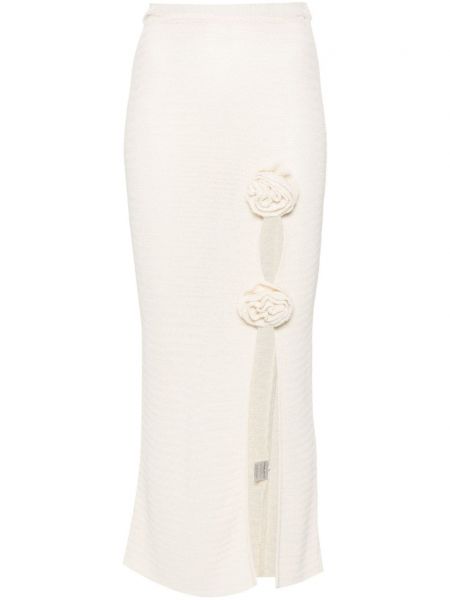 Πλεκτή φούστα με σχισμή Eleonora Gottardi λευκό