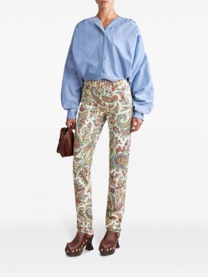 High waist skinny jeans mit print mit paisleymuster Etro weiß