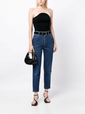Haftowane proste jeansy Saint Laurent Pre-owned niebieskie