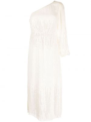 Коктейлна рокля Rixo бяло
