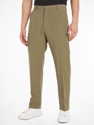 Pantalones de lino Calvin Klein verde