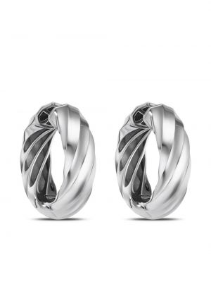 Boucles d'oreilles à boucle David Yurman argenté