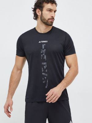 Тениска с дълъг ръкав с принт Adidas Terrex черно